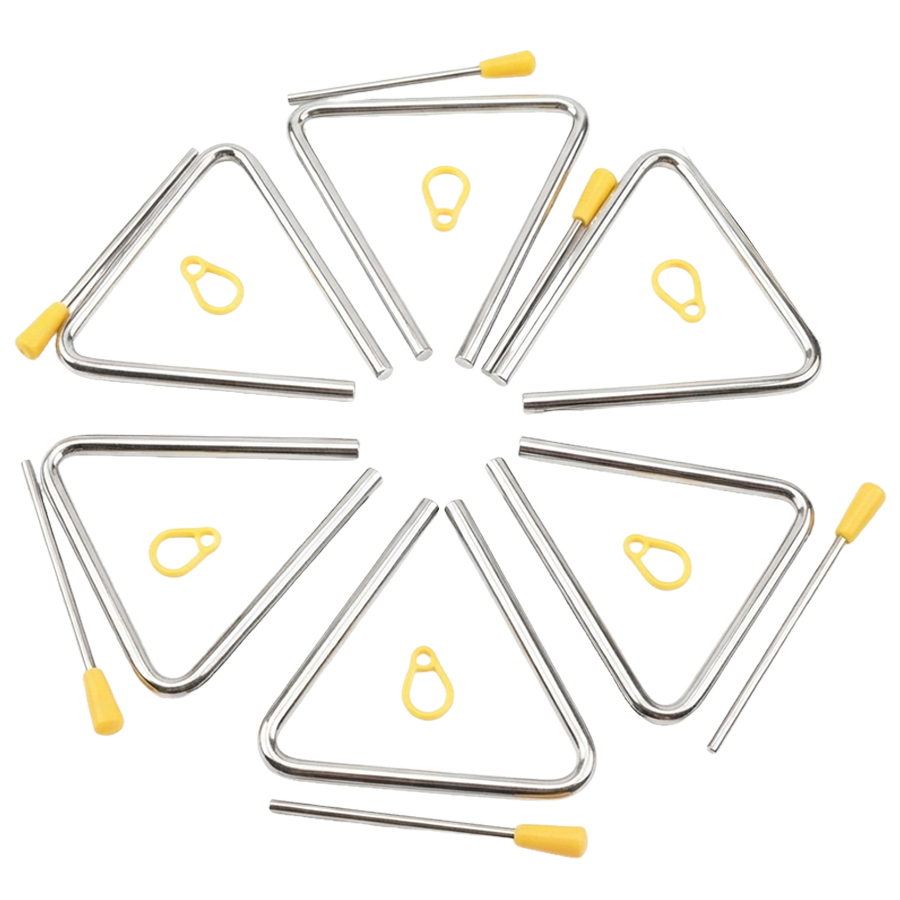 Triangle Beater Music - 4～8インチのスチール製トライアングルパーカッション楽器、クロムメッキのミュージカルトライアングル、ビーターと吊り下げリング付き、リズム演奏用