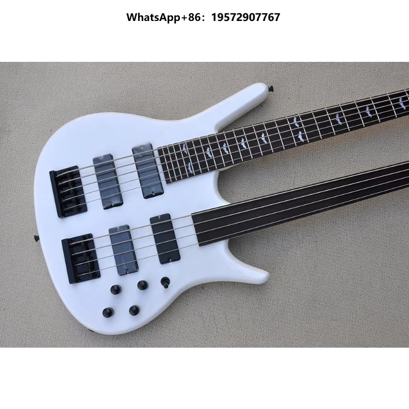 Bass Guitar Fretless - ダブルネック4+5弦エレキベースギター フレットレスエレキベース 格安弦楽器