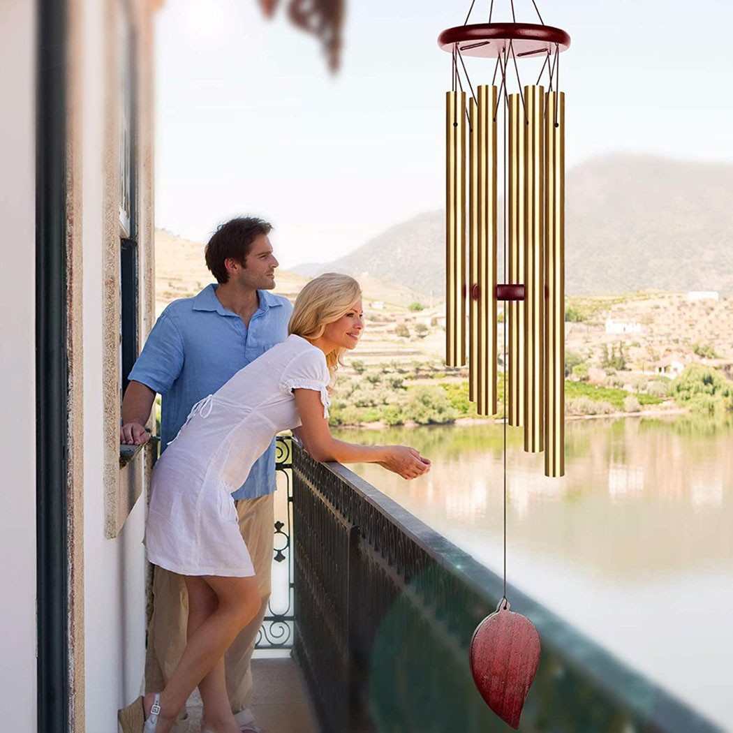 Wind Chime Tubular - 金のなる木 6 チューブ風鈴ベル幸運の装飾ホームベルペンダント家庭菜園中庭装飾幸運風鈴