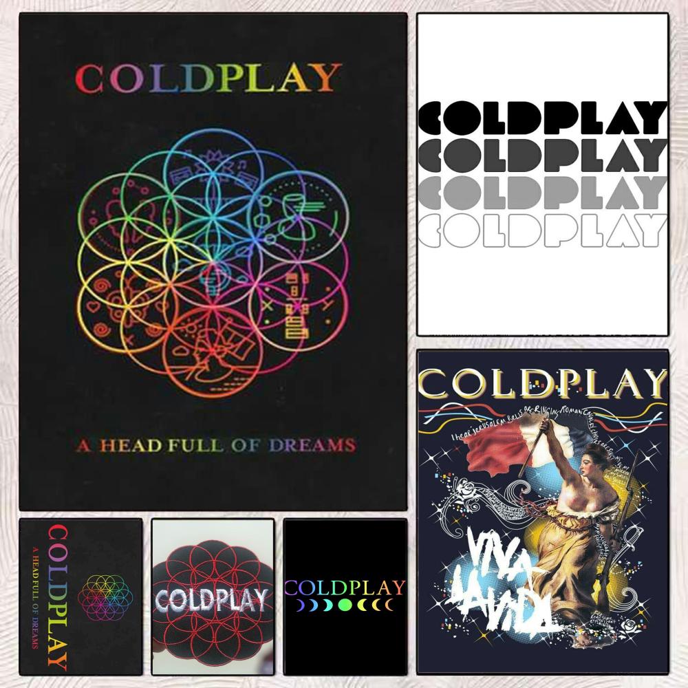 Musical Instrument Poster - オルタナティブロック音楽 C-Coldplay バンドロゴポスターアートポスター映画壁画家族子供部屋の壁の装飾プリントギフト