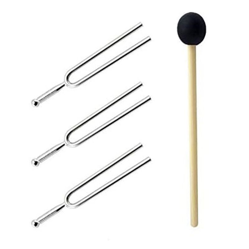 Musical Instrument Tuning Guitar Tuner. Standard Guitar Tuning - AA90-3PCS A440hz 音叉シルバーメタルシリコンハンマー付き標準 A 440 Hz