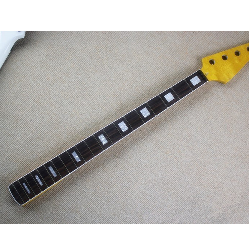 Bass Guitar Fretless - メイプル-エレクトリックベースギター,ネック,ローズウッド,ファイン,イエローペイントギター,楽器アクセサリー,20個
