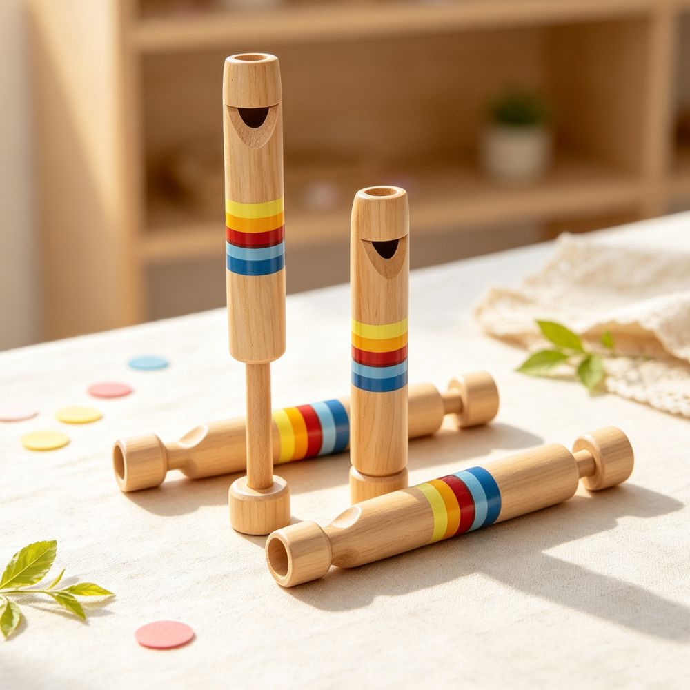 Musical Instrument You Pull In And Out - 木製プルアウトスライドホイッスル1個、パーティーや教育用のレインボーオルフ楽器 YMY
