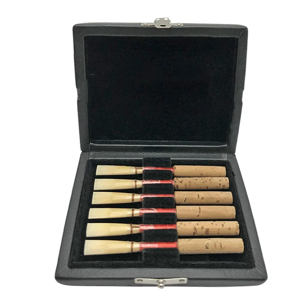 Musical Instrument Oboe - リード収納ボックス 6 個オーボエリードボックス収納ボックス落下防止ブラック PU ボックス音楽アクセサリー 3.62x3.07x0.86