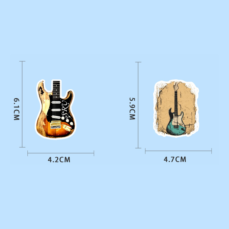 50枚入り アート楽器 ギター グラフィティステッカー DI - Musical Instrument Gif のレビューと価格