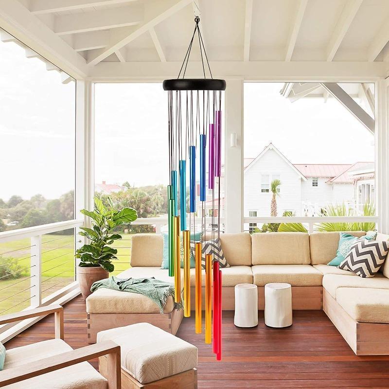 創造的な新しい12本のアルミ合金製ウィンドチャイム、フック付 - Wind Chime Tubular のレビューと価格