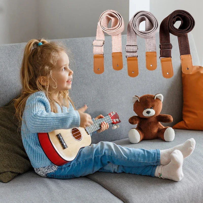 調節可能なソフトコットンレザーギター/ウクレレストラップアコ - Musical Instruments Easy のレビューと価格
