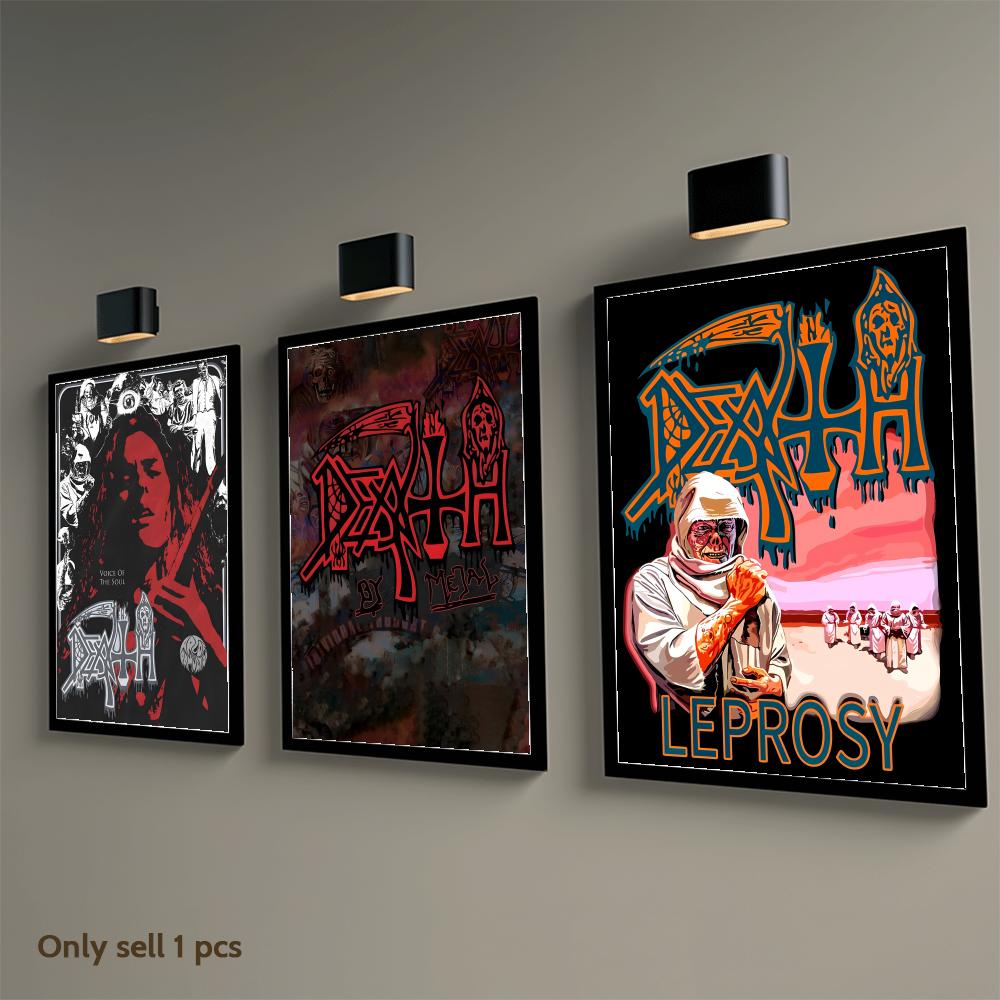ロック D-デスバンド絵画書道キャンバスポスター壁アートプリ - Musical Instrument Poster のレビューと価格
