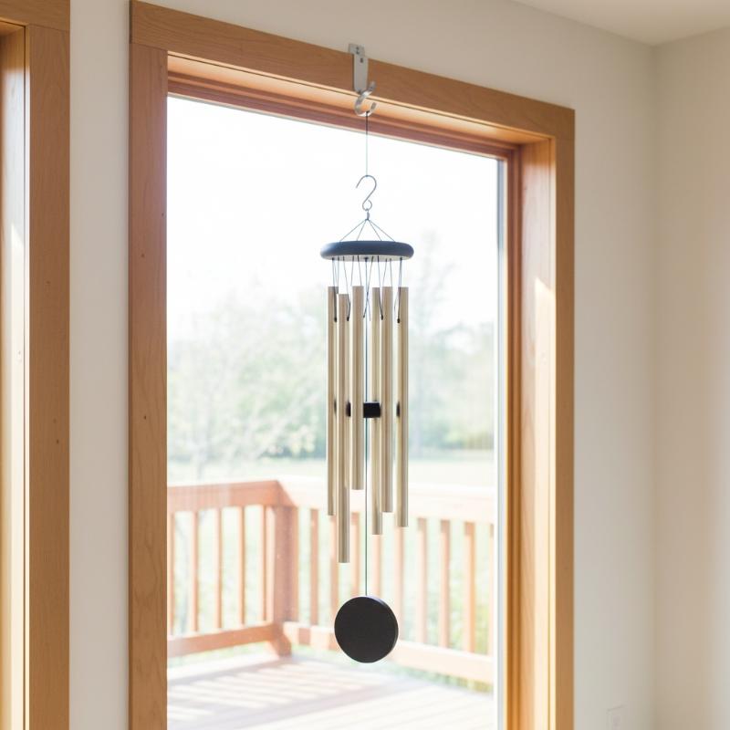 【D】風鈴 赤い木とアルミニウム素材 6本の金属管 八角形の - Wind Chime Tubular のレビューと価格