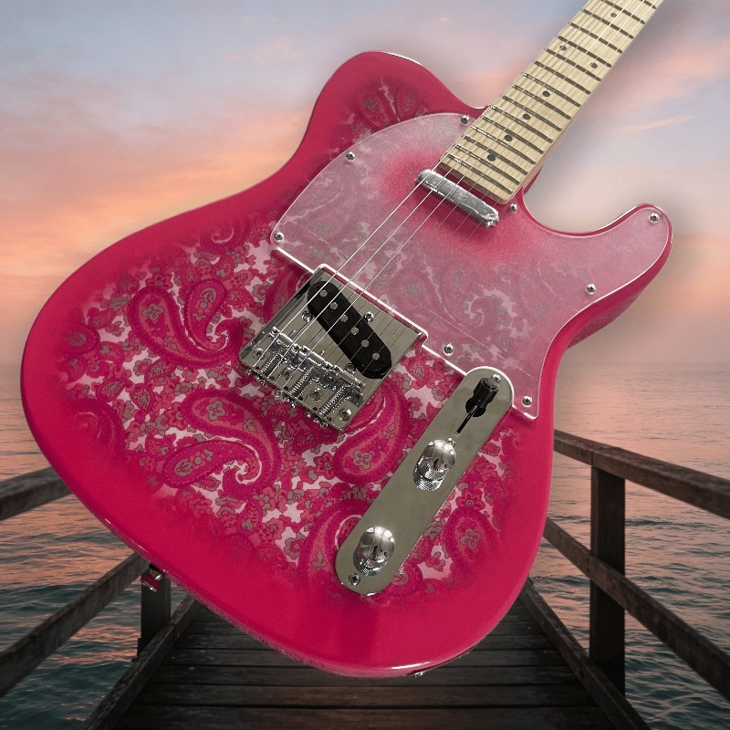 ピンクテレックススタイル 6弦エレキギター メイプルネック  - Musical Instrument Mandolin のレビューと価格