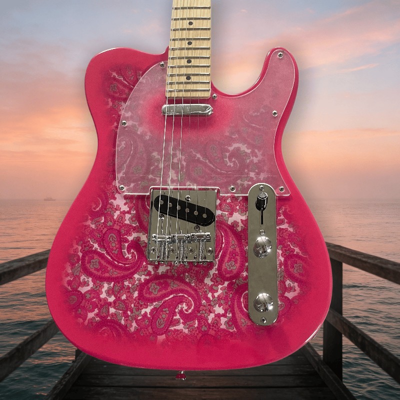 ピンクテレックススタイル 6弦エレキギター メイプルネック  - Musical Instrument Mandolin のレビューと価格