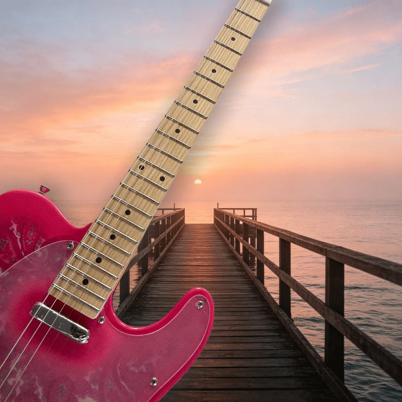ピンクテレックススタイル 6弦エレキギター メイプルネック  - Musical Instrument Mandolin のレビューと価格