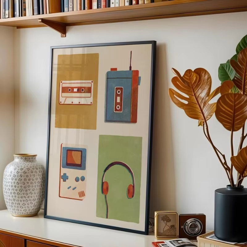 レトロな中世風ポップミュージック楽器ポスター |   90年 - Musical Instrument Poster のレビューと価格