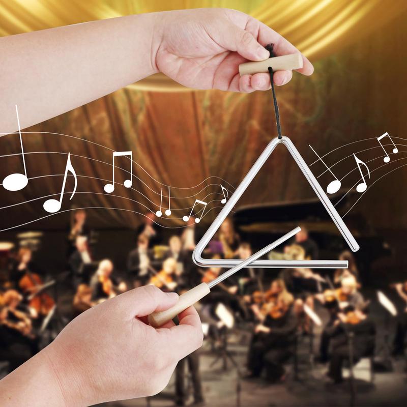 ストライカー付き三角パーカッションベル,スチールハンド楽器, - Musical Instrument Chimes のレビューと価格