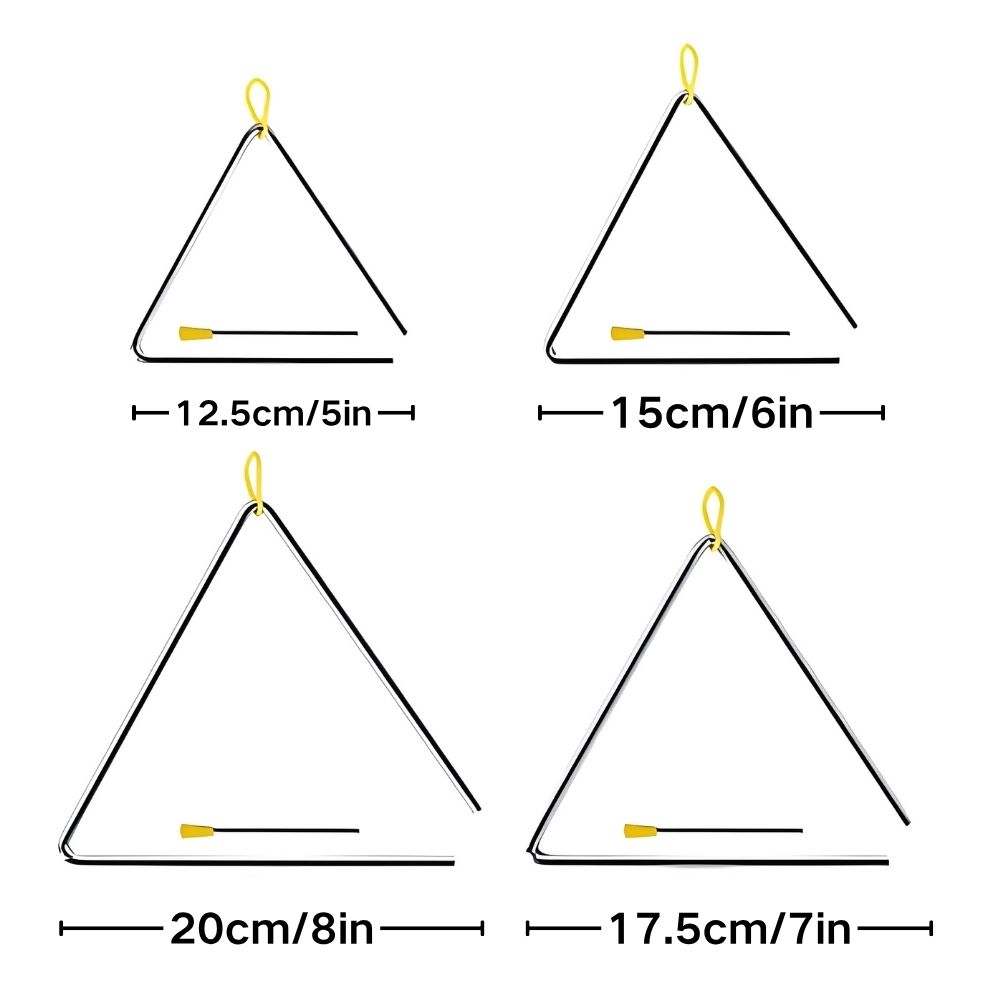 5/6/7/8インチ オルフ三角形パーカッション楽器、金属製 - Triangle Beater Music のレビューと価格