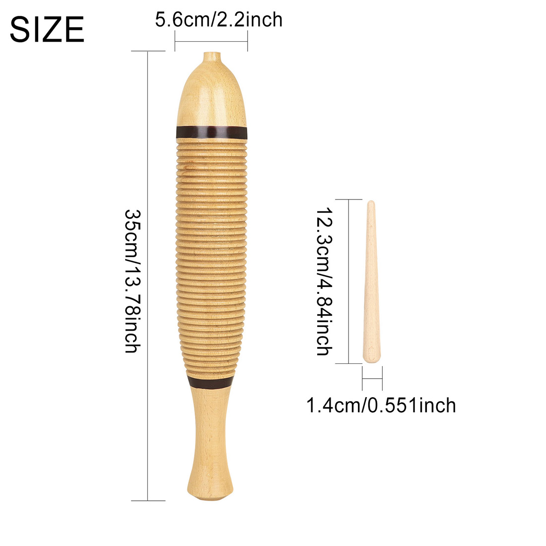 35cmの木製魚型楽器。手持ち式の木製ギロで、リズム練習やグ - Musical Instrument Groups のレビューと価格