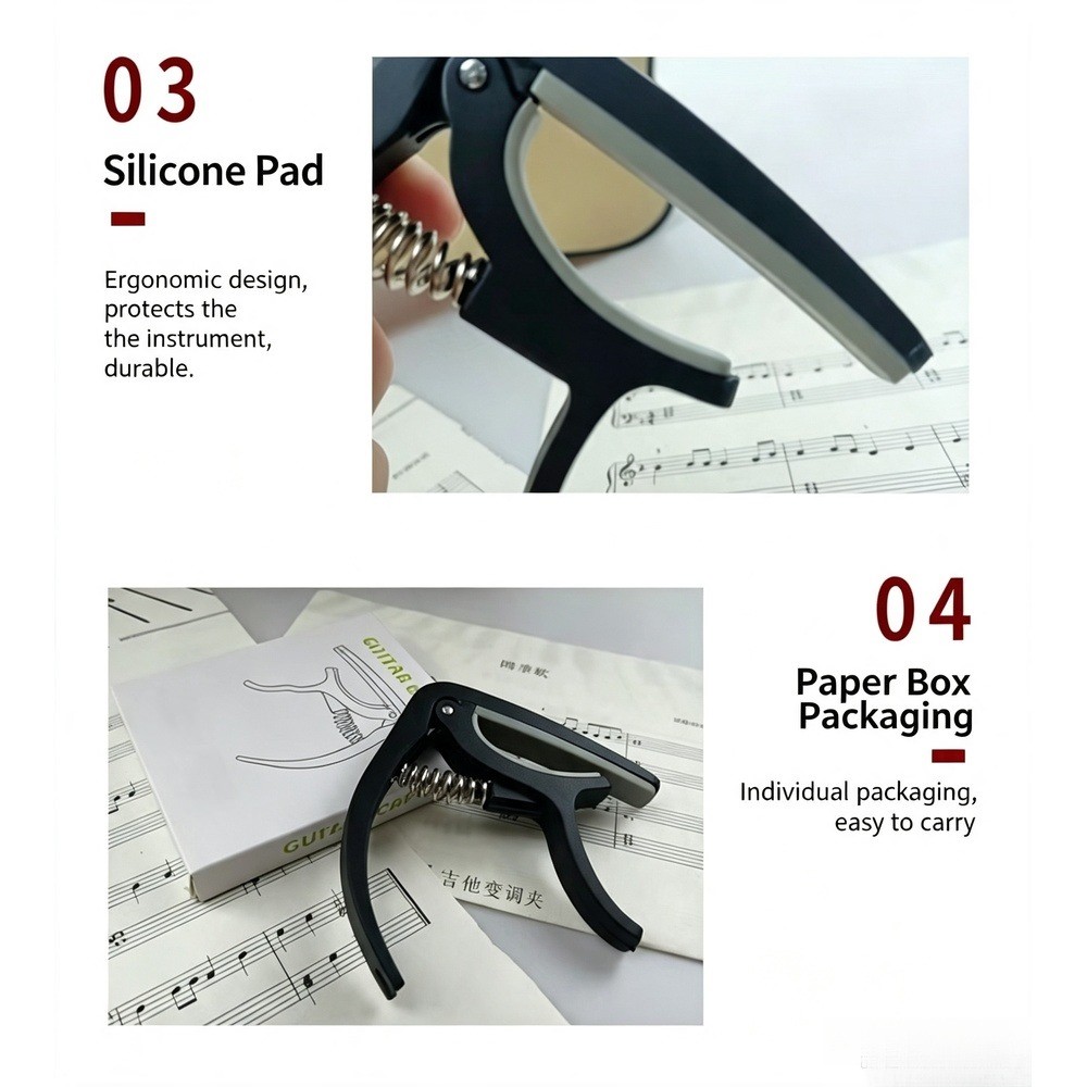 2 in 1 ギターカポ（ブリッジピンプーラー付き）、ABS - Musical Instruments Easy のレビューと価格