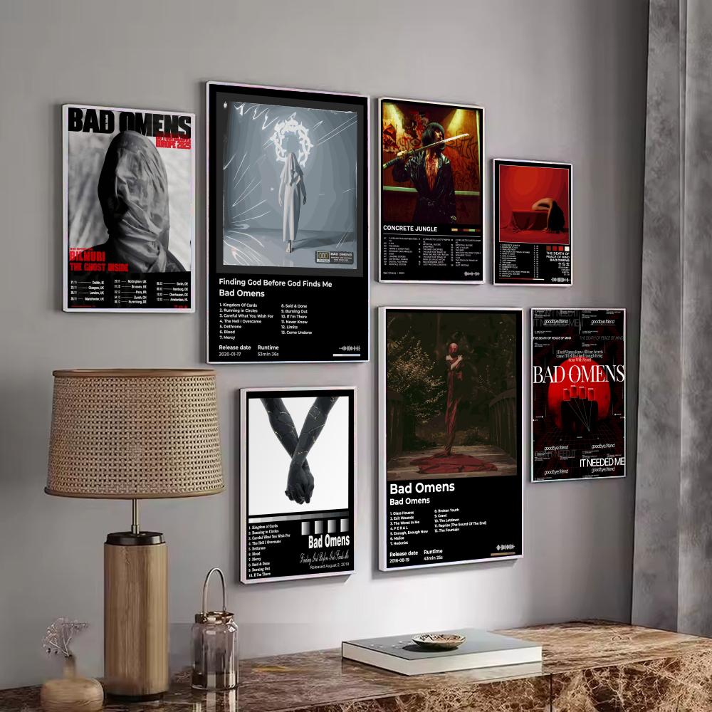 ロックバンドアルバム B-Bad Omens ポスター装飾ス - Musical Instrument Poster のレビューと価格