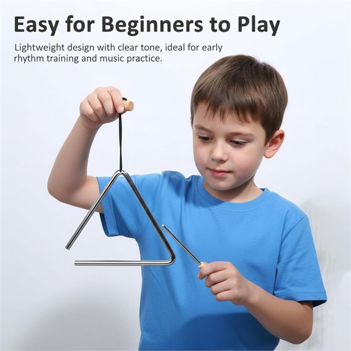 [メガセール] 2個入り 6インチ 三角形楽器、木製ハンドル - Triangle Beater Music のレビューと価格