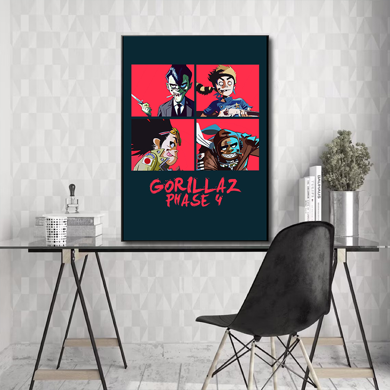 バーチャルキャラクターロックバンドGorillazミュージッ - Musical Instrument Poster のレビューと価格