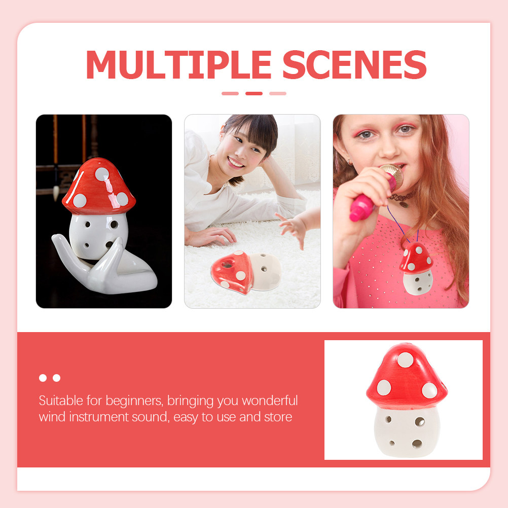 6穴の陶器製オカリナ。キノコの形をしており、初心者や学生、音 - Musical Instrument I Play のレビューと価格