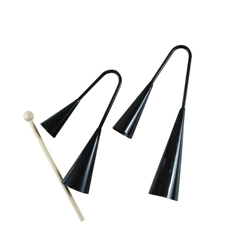 金属製の幼児教育用アゴゴベル、黒色、伝統的な小型の二音階楽器 - Musical Instrument Agogo のレビューと価格