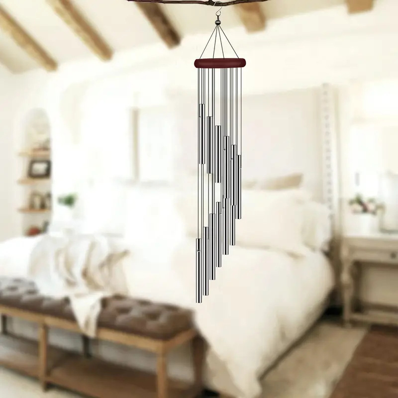 12 メタルアルミチューブ風鈴 フック付き 屋外の庭の装飾  - Wind Chime Tubular のレビューと価格