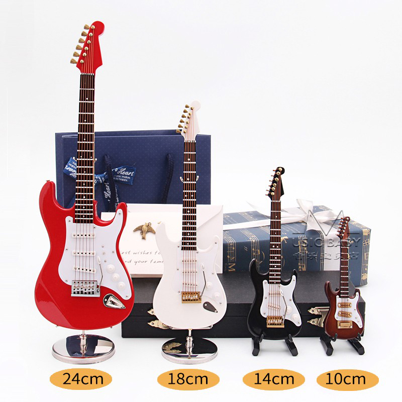 ミニ木製エレキギター,ミニチュア,楽器,装飾,寝室の装飾ギフ - Musical Instrument Gif のレビューと価格
