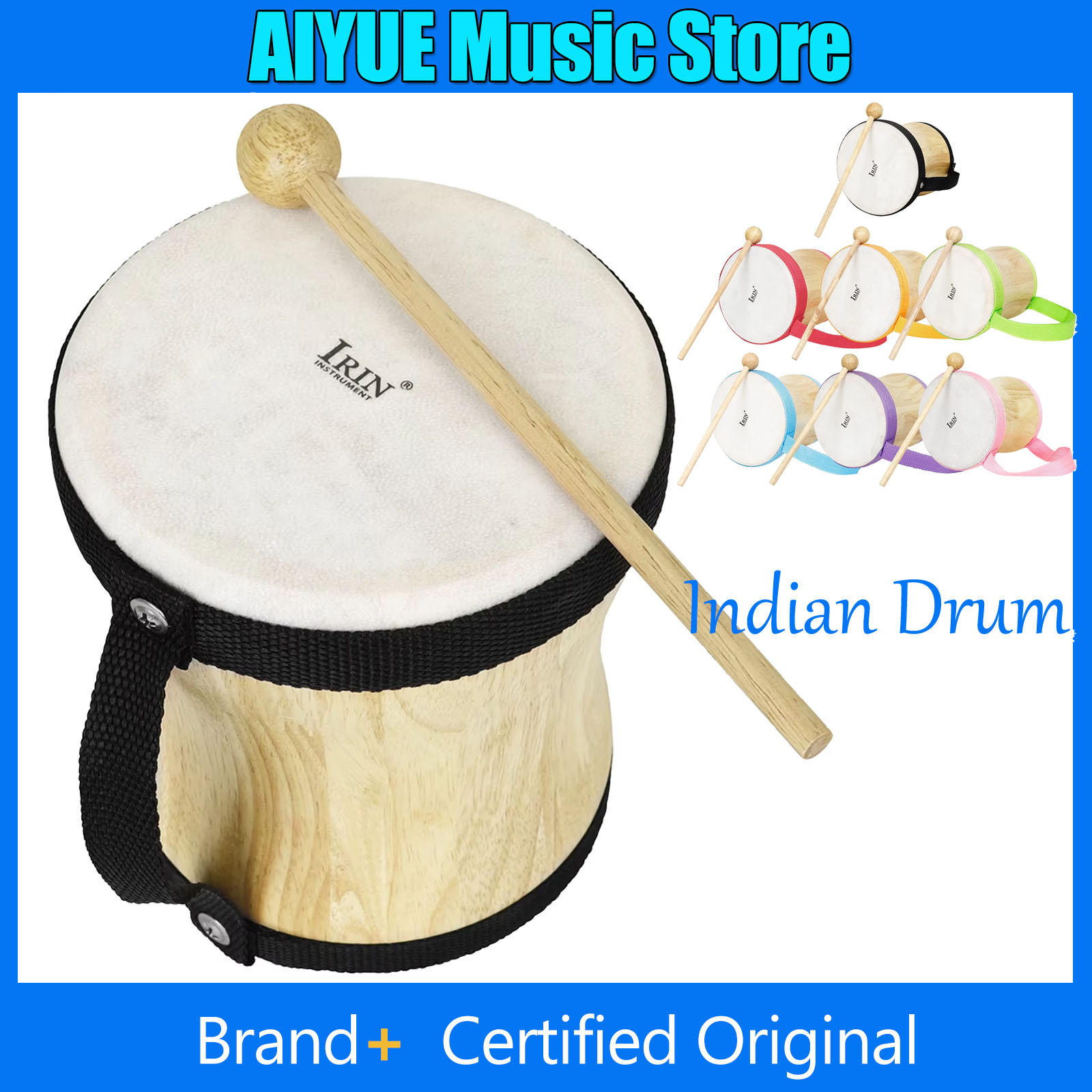 IRIN インドドラム木製羊皮ハンドドラムインドドラマー O - Musical Instrument Indian のレビューと価格
